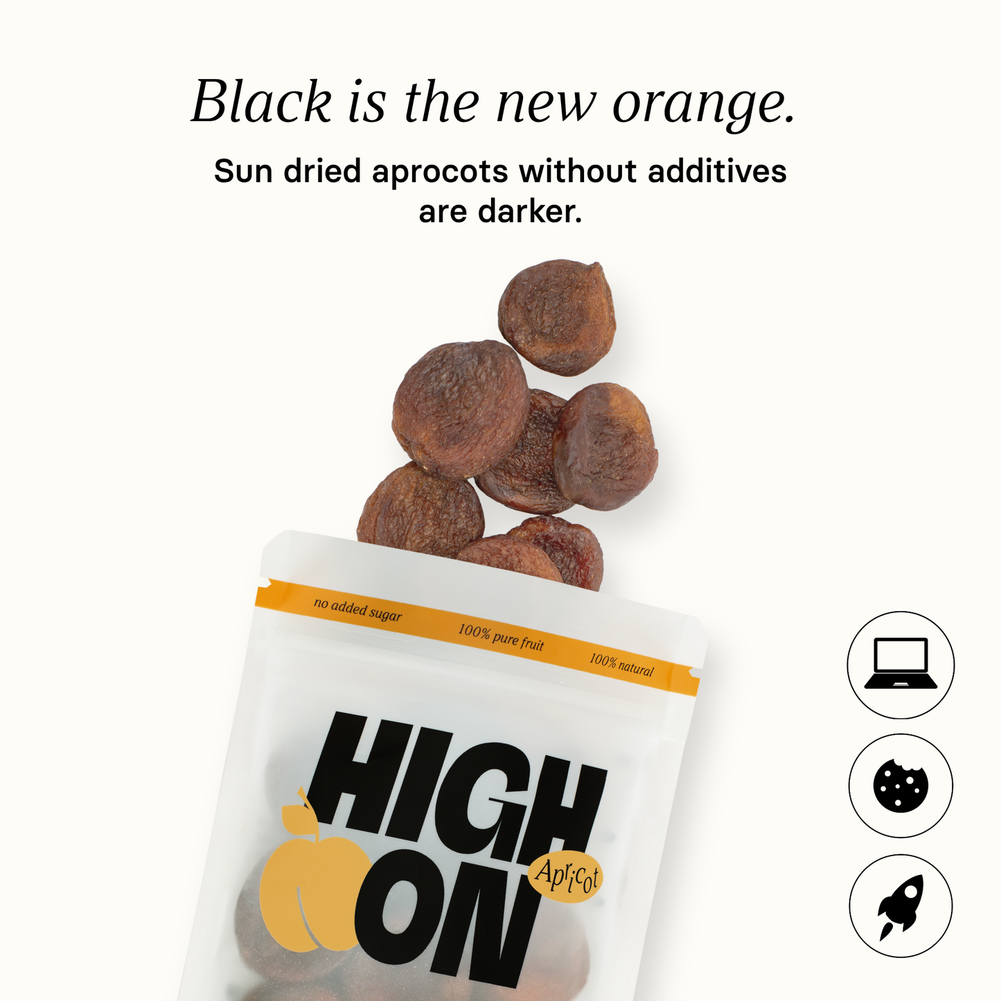 HIGH ON Bio Aprikosen – ungeschwefelt, sonnengetrocknet, 150g