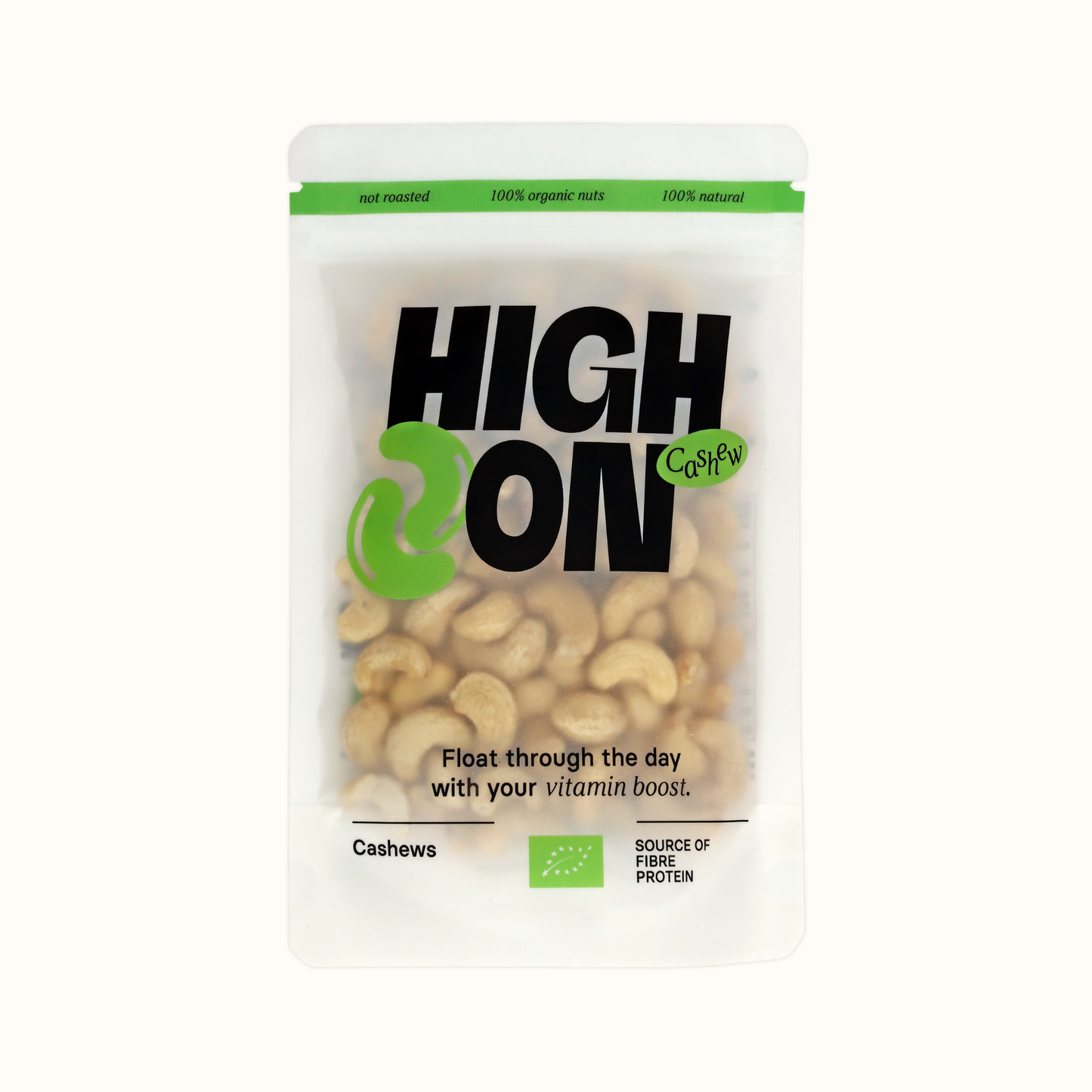 HIGH ON Bio Cashewkerne – Premium Nuss für Nerven & Fokus, 150g
