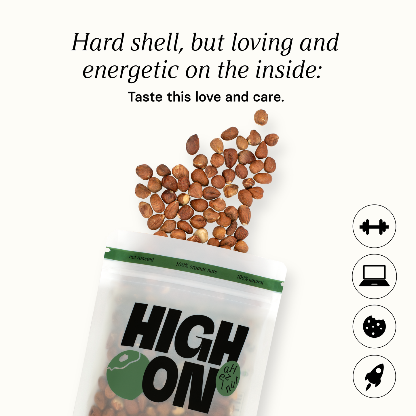 HIGH ON Bio Haselnüsse – Vitamin E für deinen Tag, 150g