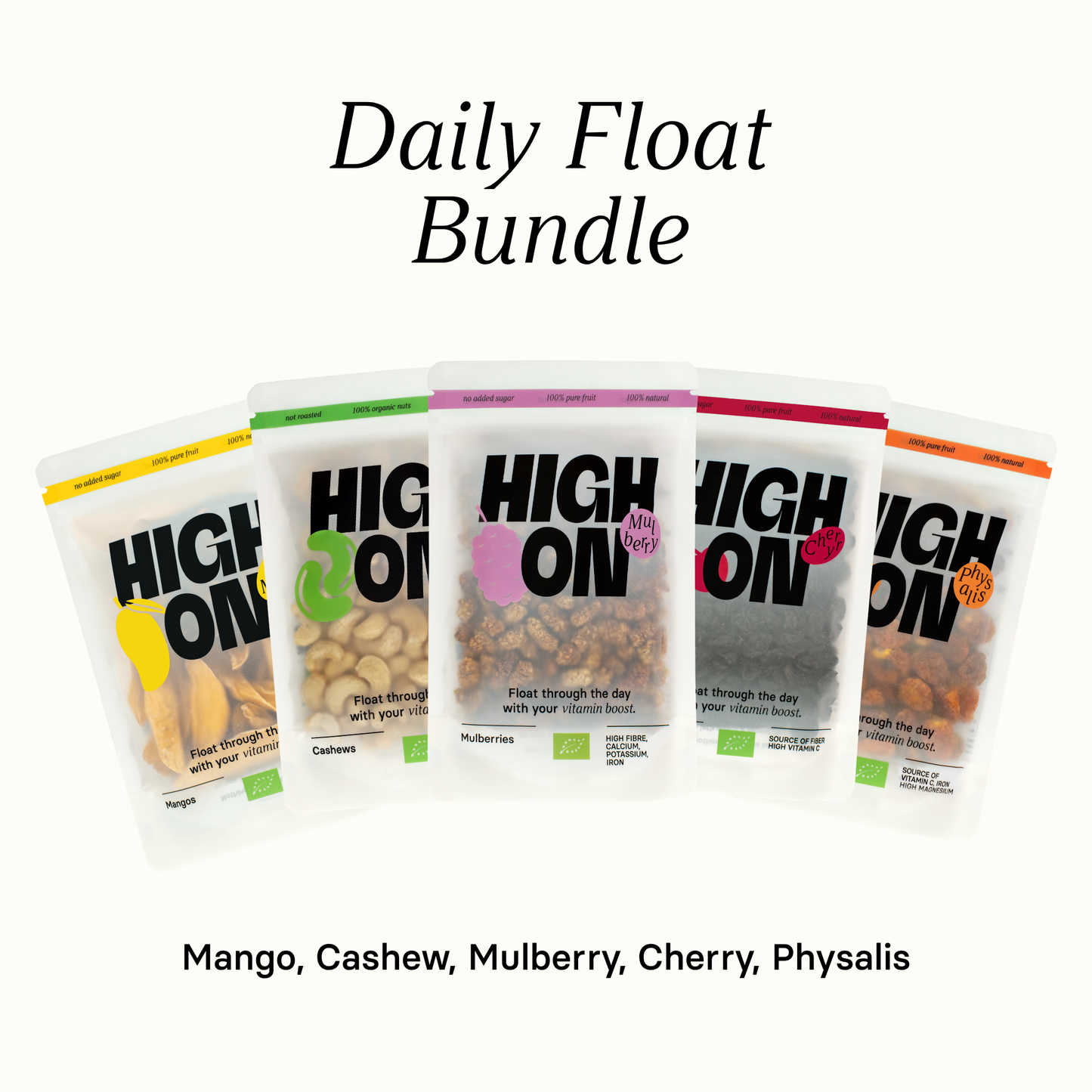 HIGH ON Daily Float Bundle – Bio Trockenfrüchte & Nüsse für deinen ganzen Tag